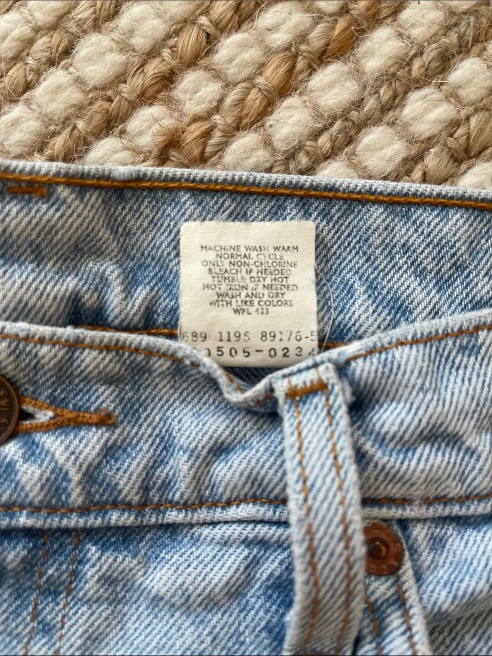 Levi’s Orange Tab 505 Light-wash 1990’s 100% Cotton Denim Jeans 34X32